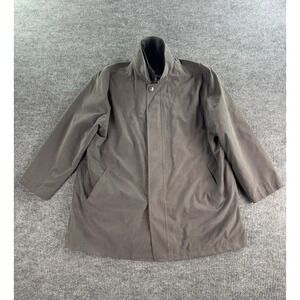 Vintage Lauren Ralph Lauren Jacket Men 52 R Gray Snap Button Lined Rain Coat